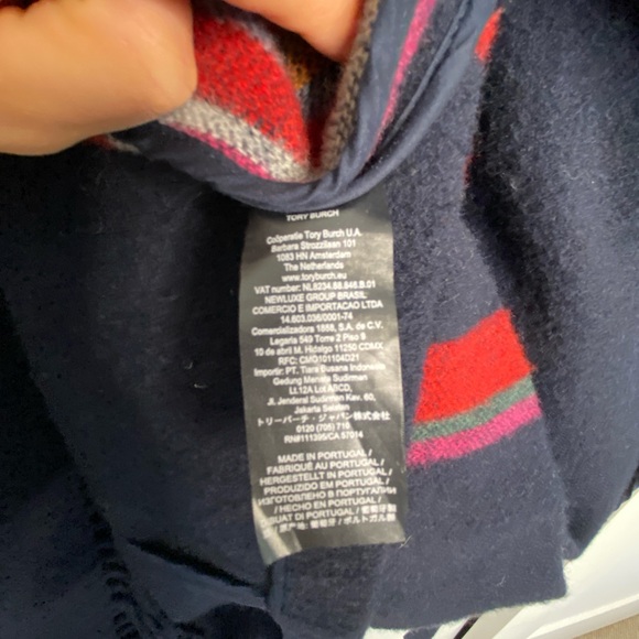 Tory Burch wrapped wool coat XS/S, Navy + multiple colors - Picture 8 of 8